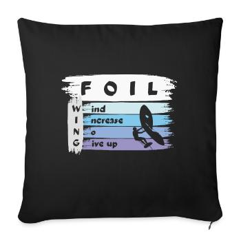 Wingfoil Foiling - Sofa pillow with filling 45cm x 45cm - black - Front