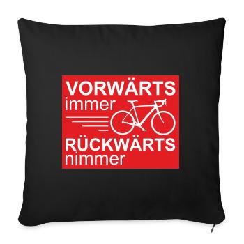 vorwärts immer tolles Fahrrad Radfahrer Gravelbike - Sofakissen mit Füllung 45 x 45 cm - Schwarz - Vorne