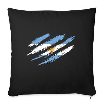 Argentine Drapeau Amérique du Sud Drapeau argentin - Coussin et housse de 45 x 45 cm - noir - Devant