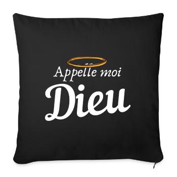 Appel moi Dieu - Coussin et housse de 45 x 45 cm - noir - Devant
