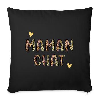 maman chat - Coussin et housse de 45 x 45 cm - noir - Devant