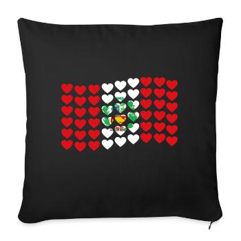 Peru flag heart South America Peruvian heart - Sofa pillow with filling 45cm x 45cm - black - Front