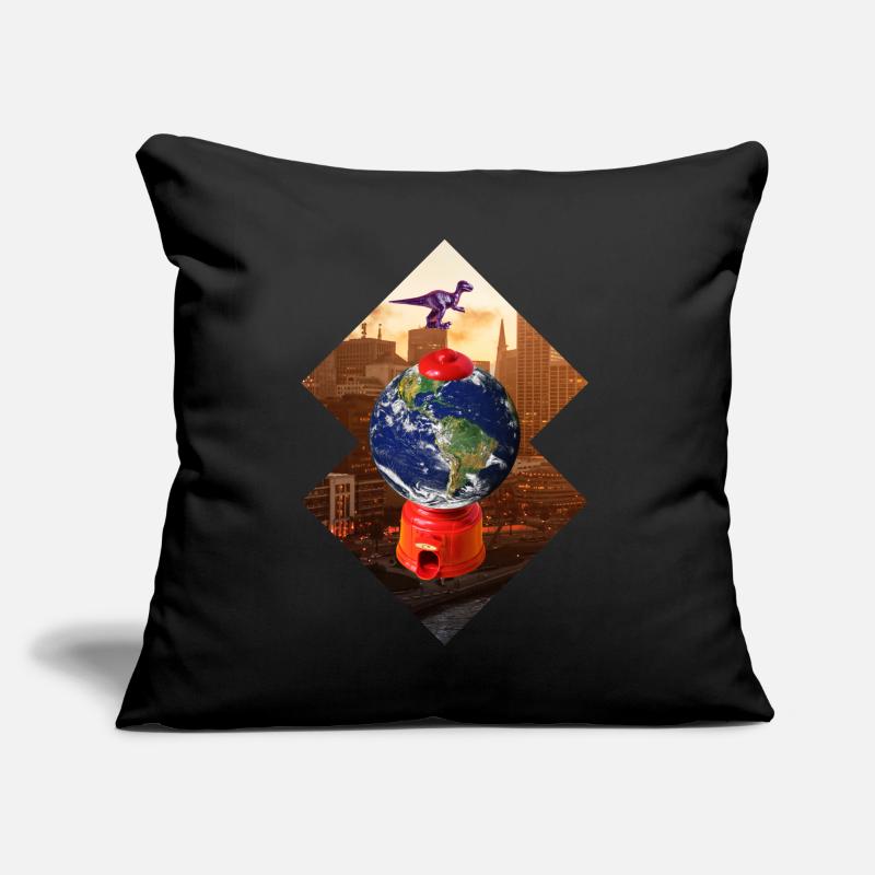 Collage Kunst Surreal Dinosaurier Geschenk Design Sofakissen mit Füllung 45 x 45 cm