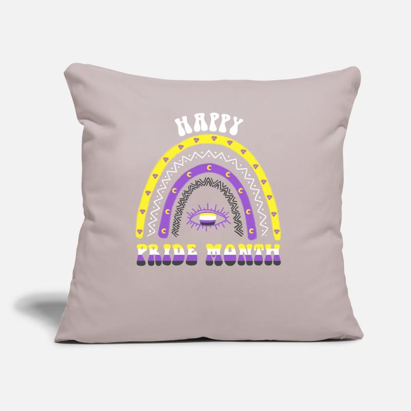 Boho Regenbogen Happy Pride Month Nonbinary Sofakissen mit Füllung 45 x 45 cm