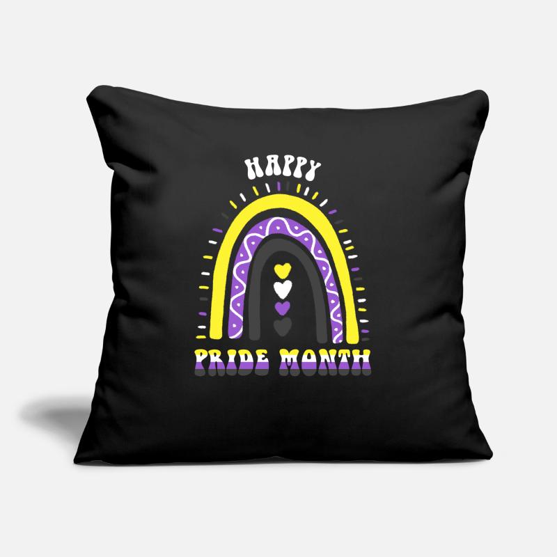 Happy Pride Month Nonbinary Boho Rainbow Sofa pillow with filling 45cm x 45cm