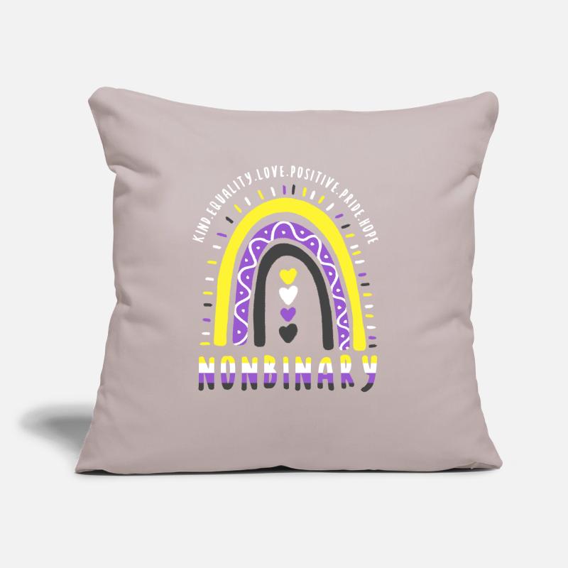 Nonbinary Boho Regenbogen Sofakissen mit Füllung 45 x 45 cm