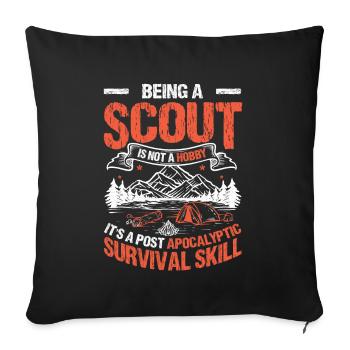Est une compétence de survie post-apocalyptique Scouting - Coussin et housse de 45 x 45 cm - noir - Devant