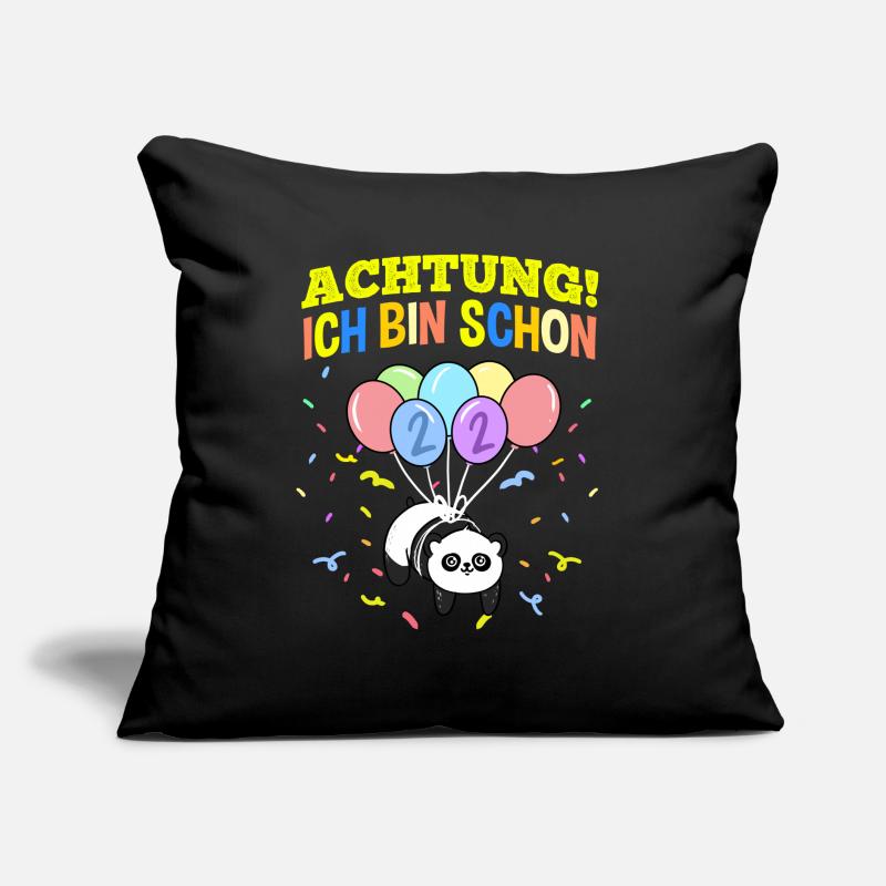 Achtung Ich Bin Schon 2 Geburtstag Panda Sofakissen mit Füllung 45 x 45 cm