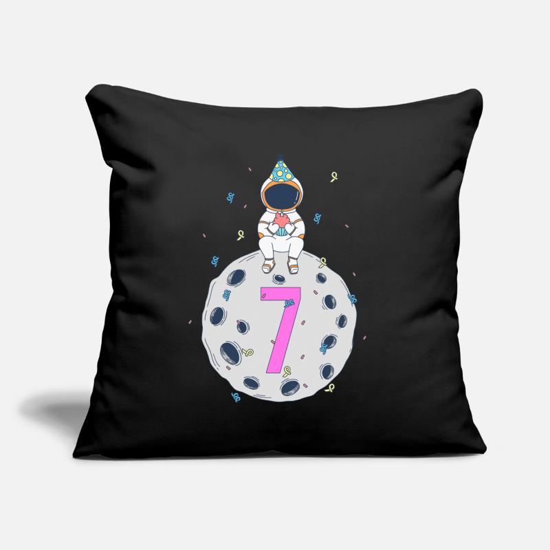 Fête d’anniversaire de l’espace du 7ème anniversaire Coussin et housse de 45 x 45 cm