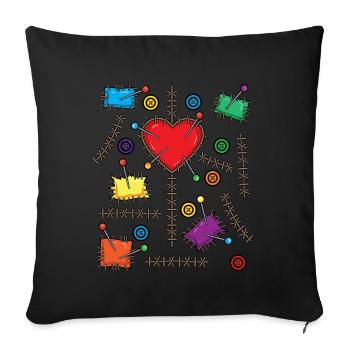 Costume de poupée vaudou Halloween - Coussin et housse de 45 x 45 cm - noir - Devant