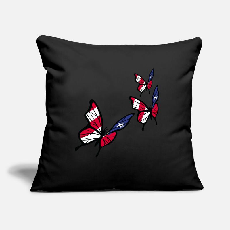Drapeau papillon portoricain Coussin et housse de 45 x 45 cm