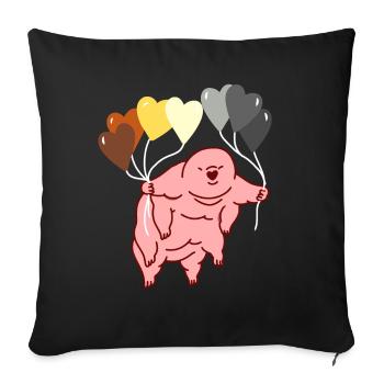 Bärtierchen Herzballon Gay Bear Pride - Sofakissen mit Füllung 45 x 45 cm - Schwarz - Vorne