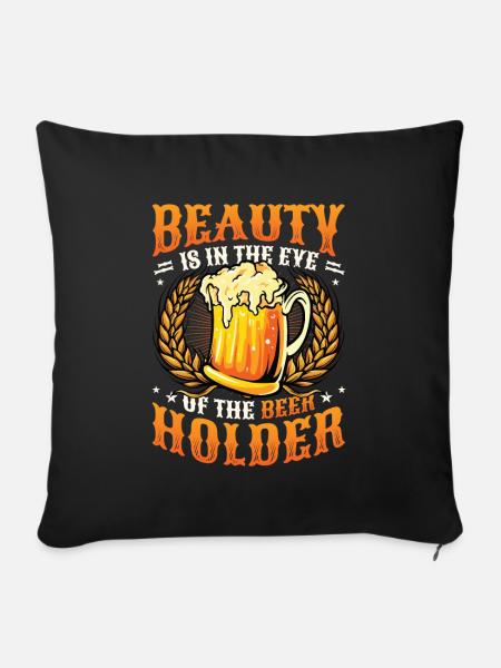 Lustiger Biertrinker - Sofakissen mit Füllung 45 x 45 cm - Schwarz