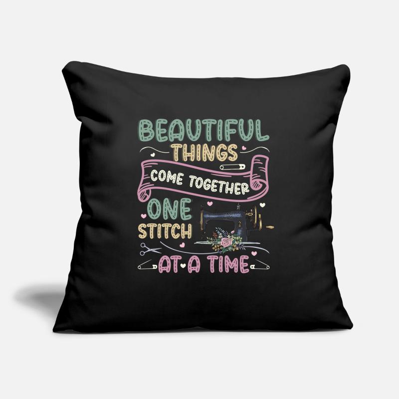 One stitch at a time, quilting, sewing. Sofa pillow with filling 45cm x 45cm