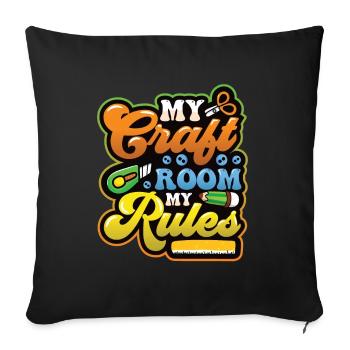 Mein Bastelzimmer Meine Regeln Crafty Mom - Sofakissen mit Füllung 45 x 45 cm - Schwarz - Vorne
