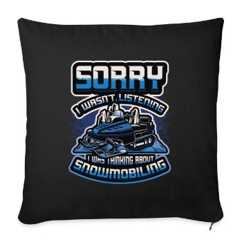 Nachdenken Über Snowmobiling, Snowmobile. - Sofakissen mit Füllung 45 x 45 cm - Schwarz - Vorne