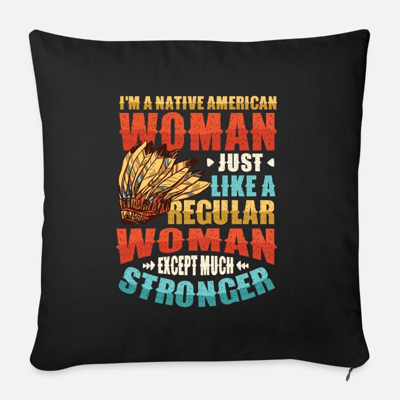 Native American. - Sofa pillow with filling 45cm x 45cm - black