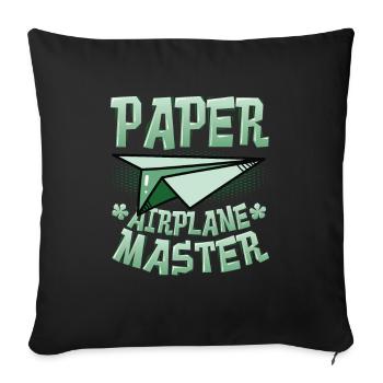 Papierflieger Master. - Coussin et housse de 45 x 45 cm - noir - Devant
