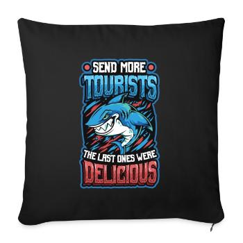 Send more tourists - Sofa pillow with filling 45cm x 45cm - black - Front