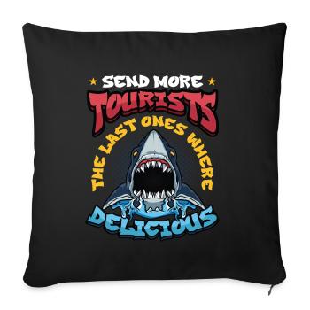 Send more tourists - Sofa pillow with filling 45cm x 45cm - black - Front