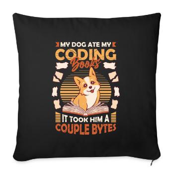 Hund Bytes Code Computer Witz Programmierung - Sofakissen mit Füllung 45 x 45 cm - Schwarz - Vorne