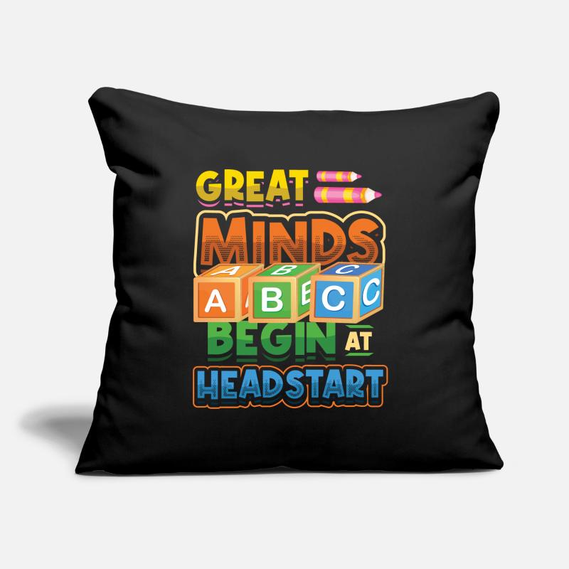 Les grands esprits commencent avec une longueur d’avance, Abcd Teacher Coussin et housse de 45 x 45 cm