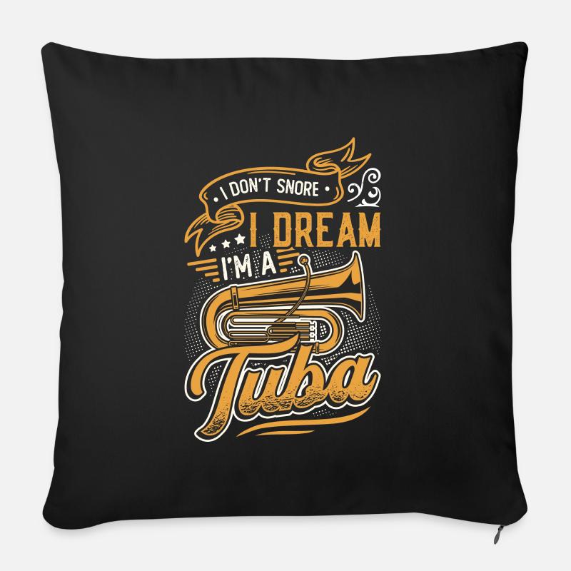 Ich Schnarche Nicht, Ich Träume, Ich Bin Eine Tuba - Sofakissen mit Füllung 45 x 45 cm - Schwarz