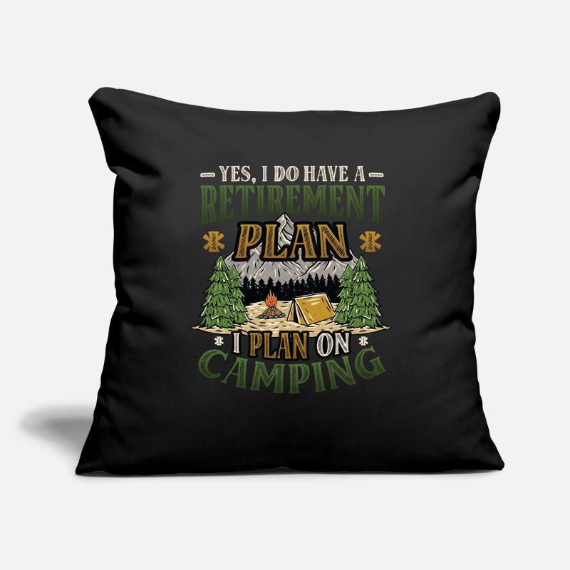 Retirement plan camping, retirement camper Sofa pillow with filling 45cm x 45cm