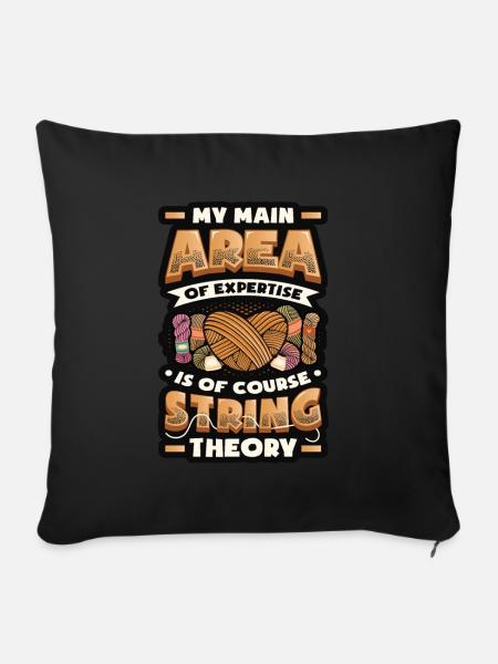 Funny Yarn Lover, Häkeln - Sofakissen mit Füllung 45 x 45 cm - Schwarz