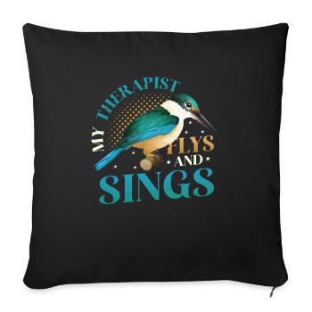 Birdwatcher, Bird lover, Pets - Sofa pillow with filling 45cm x 45cm - black - Front