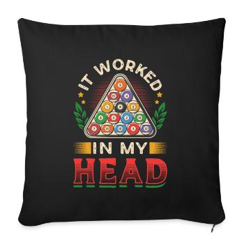 Ça marchait dans ma tête, billard de billard - Coussin et housse de 45 x 45 cm - noir - Devant