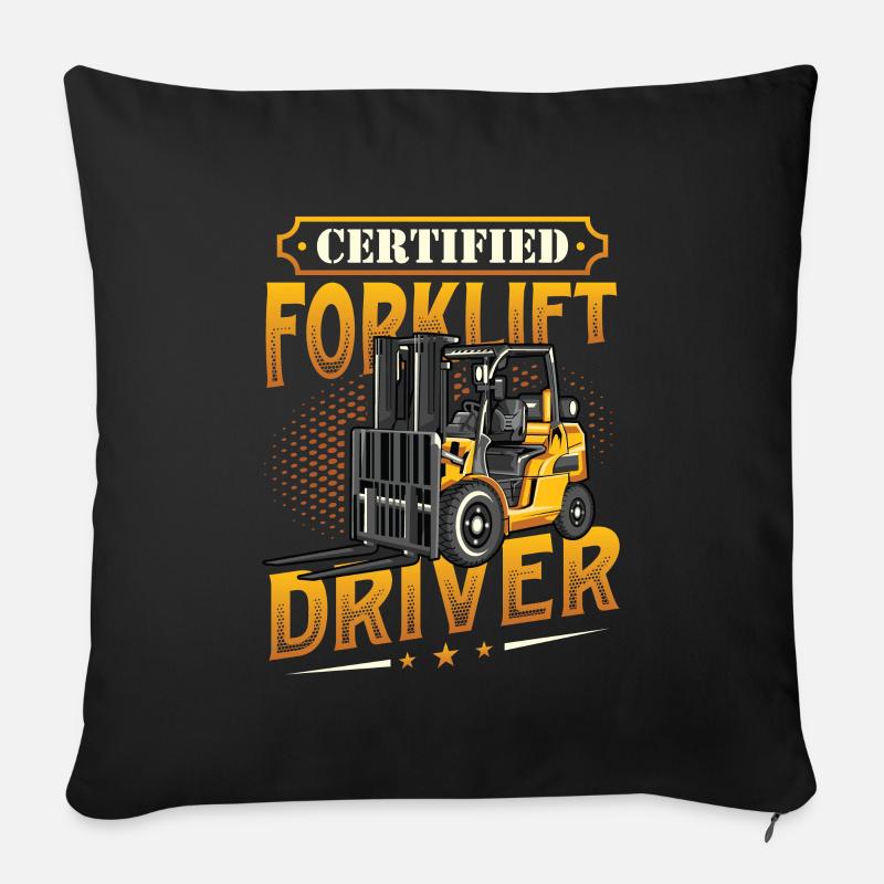 Zertifizierter Gabelstaplerfahrer - Sofakissen mit Füllung 45 x 45 cm - Schwarz