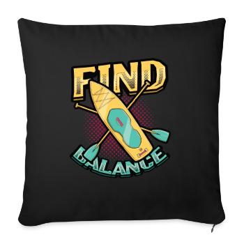 Finding balance - Sofa pillow with filling 45cm x 45cm - black - Front