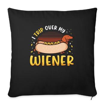 I stumble across my Viennese dog - Sofa pillow with filling 45cm x 45cm - black - Front