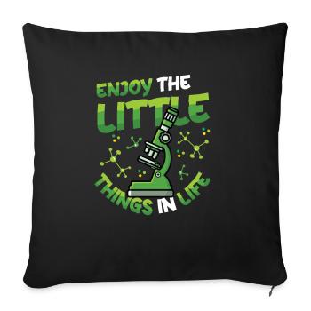 Profitez des petites choses de la vie - Coussin et housse de 45 x 45 cm - noir - Devant