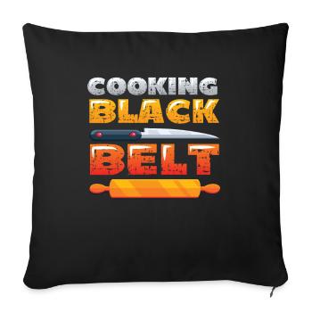 Cooking, Black Belt, Chef - Sofa pillow with filling 45cm x 45cm - black - Front