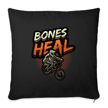 Guérison osseuse, VTT, VTT, BMX - Coussin et housse de 45 x 45 cm - noir - Devant