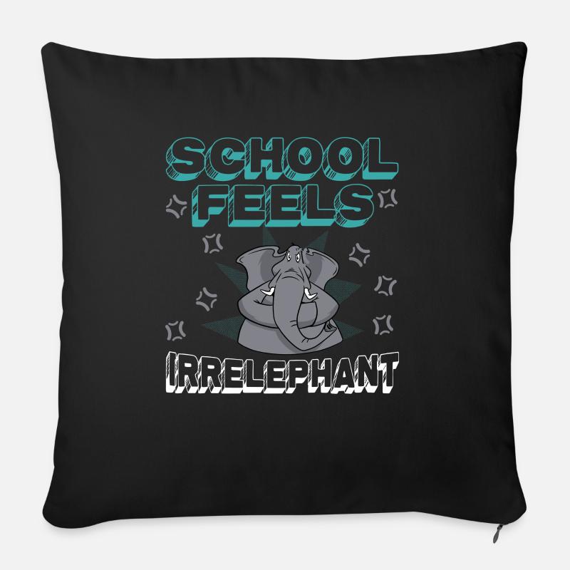 L’école se sent Irrelephant, anti-école - Coussin et housse de 45 x 45 cm - noir