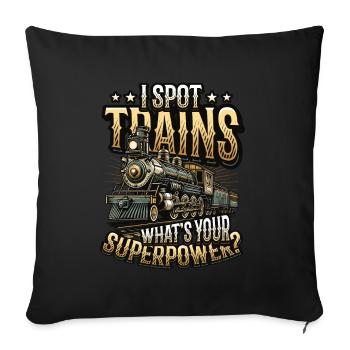 Trainspotting Train Lovers Trains - Sofa pillow with filling 45cm x 45cm - black - Front