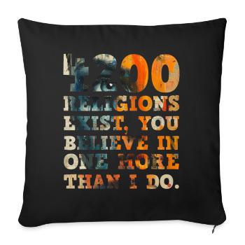 4200 religions existent - Coussin et housse de 45 x 45 cm - noir - Devant