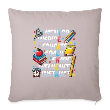 Mentor Inspire Educate Coach Teacher - Sofa pillow with filling 45cm x 45cm - light taupe - Front