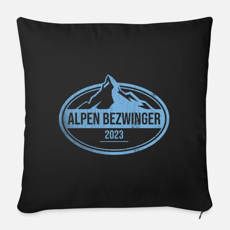 Alpenbezwinger 2023 Alpenüberquerung Finisher - Sofakissen mit Füllung 45 x 45 cm - Schwarz