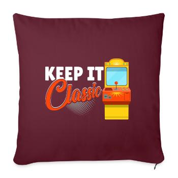 Keep It Classic - Retro 90er Arcade-Spiele - Sofakissen mit Füllung 45 x 45 cm - Burgunderrot - Vorne