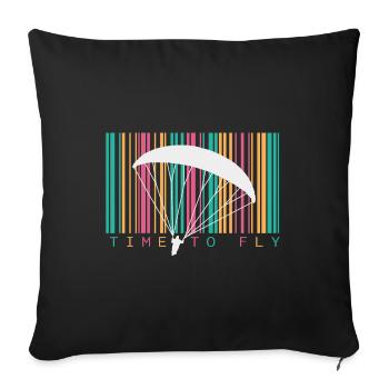 Temps de vol / Parapente - Coussin et housse de 45 x 45 cm - noir - Devant