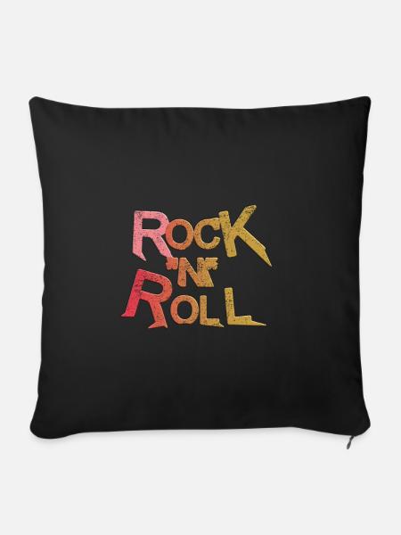 Rock n Roll Design - Sofakissen mit Füllung 45 x 45 cm - Schwarz