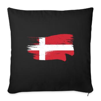 Dänemark Flagge Pinselstriche Skandinavien Vintage - Sofakissen mit Füllung 45 x 45 cm - Schwarz - Vorne