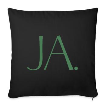 JA. Ein Shirt, ein Wort. - Sofakissen mit Füllung 45 x 45 cm - Schwarz - Vorne