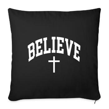 Believe - Sofa pillow with filling 45cm x 45cm - black - Front