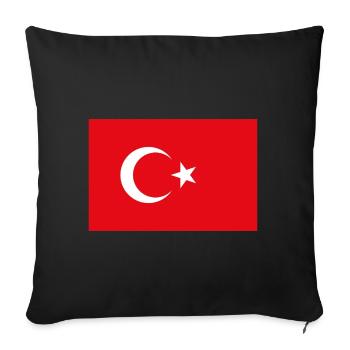 Turkey flag - Sofa pillow with filling 45cm x 45cm - black - Front