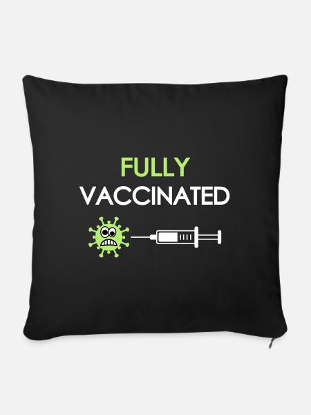 Vollständig geimpft, covid, fully vaccinated - Sofakissen mit Füllung 45 x 45 cm - Schwarz
